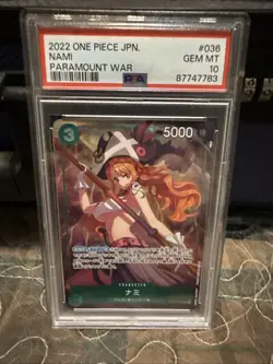 One Piece Nami OP02-036 Japanese Alternative Art Super Rare 2022 PSA 10 - Image 1