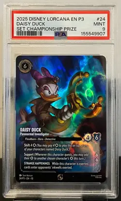 2025 DISNEY LORCANA EN P3 DAISY DUCK - PARANORMAL INVESTIGATOR PSA 9 - Image 1