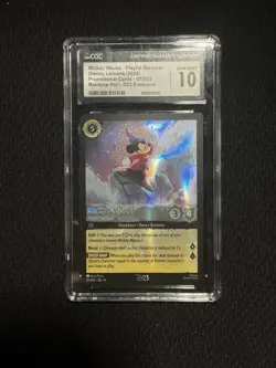 2024 DISNEY LORCANA EN D23-D23 EXPO PROMO MICKEY MOUSE - PLAYFUL SORCERER PSA 9 - Image 1