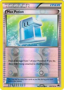 Max Potion 103/122 Reverse Holo BREAKpoint Pokemon Card NM - Image 1