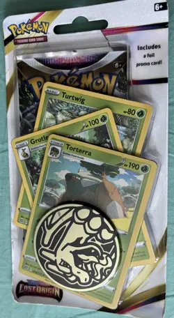 POKEMON TCG SWORD & SHIELD LOST ORIGIN BOOSTER PACK, 3 EVOLUTION CHAIN CARDS - Image 1