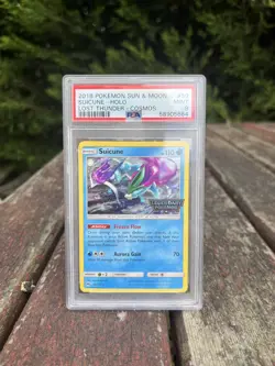 Pokemon Card Suicune Holo - Lost Thunder Cosmos Legendary Pokemon Stamp PSA 9 - Image 1