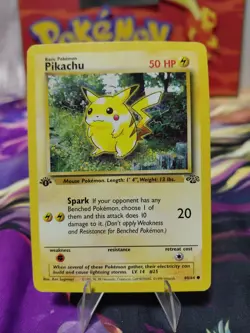 Pokemon Pikachu TCG Jungle Card 60/64 1st Edition Common LP WOTC Vintage 1999 - Image 1