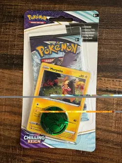 Pokemon TCG Sword & Shield Chilling Reign Blister Morpeko Holo SWSH116 Coin - Image 1