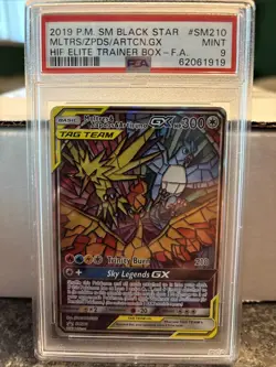 PSA 9 Pokemon Black Star Promo Moltres & Zapdos & Articuno GX #SM210 MINT! - Image 1