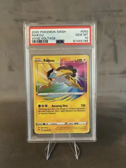 2020 Pokemon Raikou SWSH Vivid Voltage Holo #050 - PSA 10 GEM MINT - Image 1