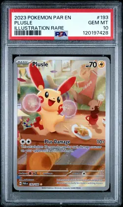 2023 POKEMON PAR EN-PARADOX RIFT ILLUSTRATION RARE #193 PLUSLE PSA 10 - Image 1
