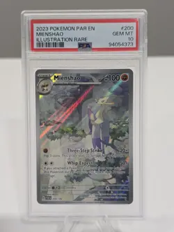 Pokemon Mienshao IR 200/182 from Paradox Rift in a PSA 10 - Image 1