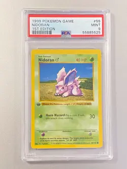 1999 POKEMON 1ST EDITION SHADOWLESS NIDORAN #55 PSA 9. - Image 1