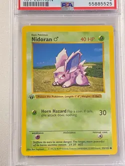 1999 POKEMON 1ST EDITION SHADOWLESS NIDORAN #55 PSA 9. - Image 2