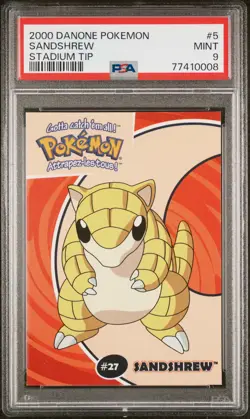 2000 DANONE POKEMON STADIUM TIP #5 SANDSHREW PSA 9 - Image 1