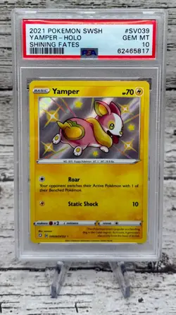 2021 POKEMON SWSH YAMPER HOLO SHINING FATES #SV039 - PSA 10 GEM MINT - Image 1