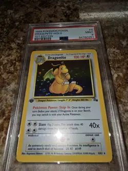 1999 Pokemon Dragonite 1st Edition Fossil Holo 4/62 PSA 9 Mint - Image 2