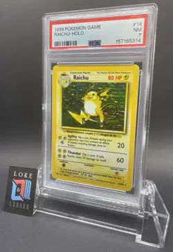 Pokemon TCG - Raichu 14/102 - Base Set Unlimited - WOTC - Holo - PSA 7 NM - Image 1