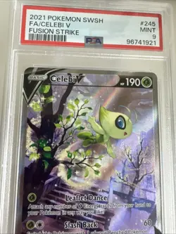 Pokemon TCG Celebi V Fusion Strike 245/264 Holo Full Art Ultra Rare PSA 9 - Image 3