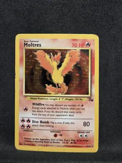 Vintage Pokemon TCG - Fossil - Moltres 12/62 Holo: MP - Image 1