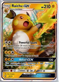 Raichu GX 29/73 Holo GX Rare Shining Legends Pokemon Near Mint - Image 1