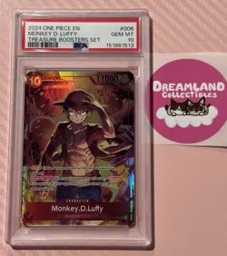 2024 One Piece EN Monkey D. Luffy Treasure Boosters Set PSA 10 - Image 1
