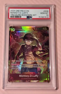 2024 One Piece EN Monkey D. Luffy Treasure Boosters Set PSA 10 - Image 2