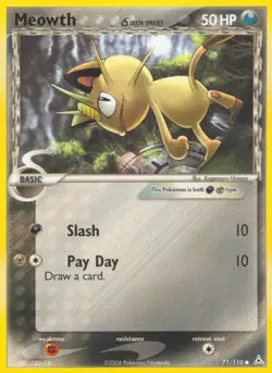 Meowth (Delta Species) 71/110 Holon Phantoms Pokemon Card NM - Image 1