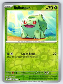 Bulbasaur 001/165 2023 S&V Pokemon 151 Set Pokemon Card TCG Reverse Holo - Nm - Image 1