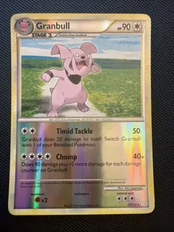 Granbull 22/123 Rare HeartGold & SoulSilver LP Pokemon Card - Image 1