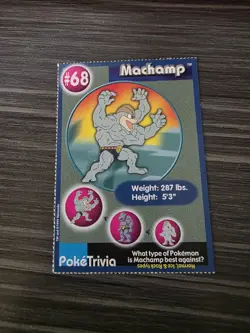 NM - Machamp #68 Pokemon Burger King 1999 PokeTrivia Movie Card Original 151 - Image 1