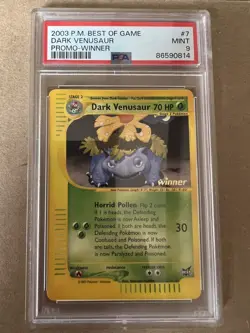 2003 Pokemon Best of Game Dark Venusaur Winner Promo #7 PSA9 - Image 2