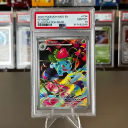 Pokemon TCG Ivysaur Mega Evolutions Illustration Rare 134/132 PSA 10 Gem Min - Image 1