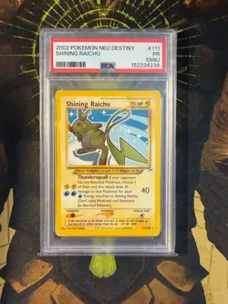 Pokemon Shining Raichu 111/105 Neo Destiny Vintage Holo PSA 1 - Image 1