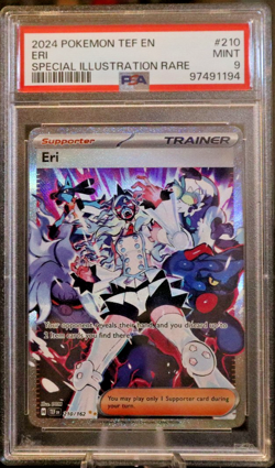 2024 POKEMON TEF EN-TEMPORAL FORCES SPECIAL ILLUSTRATION RARE #210 ERI PSA 9 - Image 1