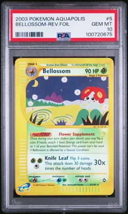 2003 POKEMON AQUAPOLIS 5 BELLOSSOM-REVERSE FOIL | PSA 10 | POP 9!!! - Image 1