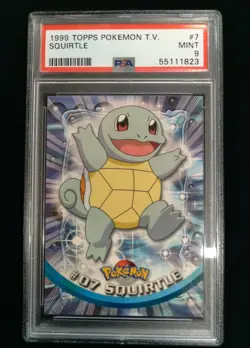 Graded PSA 9 SQUIRTLE #7 1999 Topps Pokemon T.V. MINT - Image 1