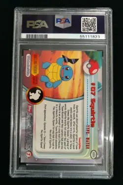 Graded PSA 9 SQUIRTLE #7 1999 Topps Pokemon T.V. MINT - Image 3