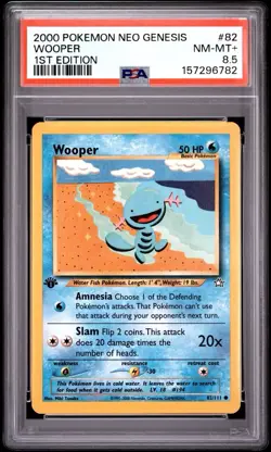 Pokemon TCG Wooper Pokemon Neo Genesis 1st Edition 82 PSA 8.5 - Image 1