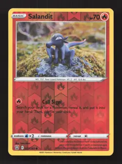 Salandit 027/163 Common Battle Styles Pokemon Reverse Holo Near Mint - Image 1