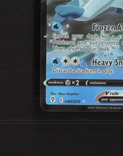 Glaceon V 040/203 Evolving Skies Ultra Rare Holo Pokemon Card NM - Image 5