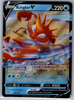 Kingler V 028/172 SWSH09: Brilliant Stars - Pokemon Card - NM - Image 1