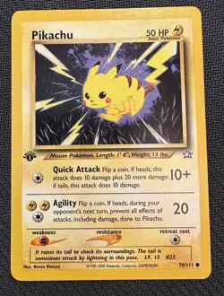 Pokemon Pikachu TCG Neo Genesis 1st Edition Common Card 70/111 - Image 1
