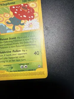 Pokemon 2002 Vileplume Aquapolis 043/147 100 HP Rare Regular Stage 2 - Image 5