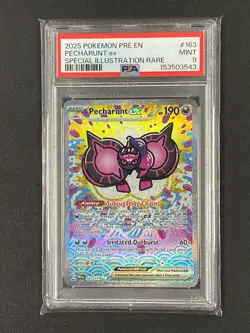 2025 Pokemon Pecharunt EX Prismatic Evolutions 163/131 SIR PSA 9 - Image 1