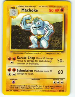 Machoke - 34/102 Base Set - Pokemon TCG - 1999 - Image 1