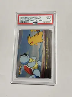 2000 TOPPS POKEMON TV HR.CMS/SQUIRTLE SQUAD ANMTN.SER.2-EPS.CRD.FOIL #EP12 PSA 9 - Image 1