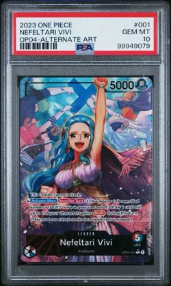 ONE PIECE - NEFELTARI VIVI OP04-001 ALTERNATE ART - leader - ENG - PSA 10 - Image 2