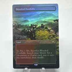 MTG Wooded Foothills Borderless Foil; 0361 Modern Horizons 3; Near Mint - Image 1