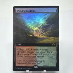 MTG 1x Wooded Foothills Foil Extended Art Borderless Modern Horizons 3 MH3 - NM - Image 1