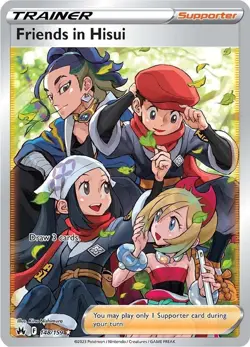 Friends in Hisui (Full Art) #148/159 (Holo) (LP) Crown Zenith CRZ Pokemon - Image 1