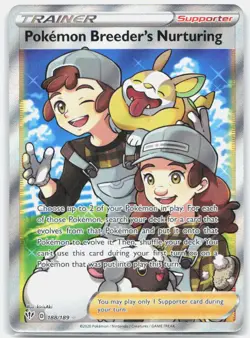Pokemon Breeder's Nurturing 188/189 Ultra Rare Darkness Ablaze Pokemon Near Mint - Image 1
