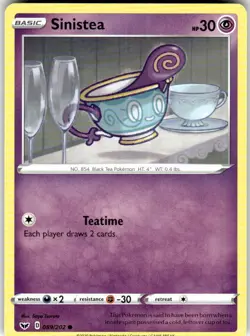Sinistea 089/202 Common Sword & Shield Pokemon Lightly Played - Image 1