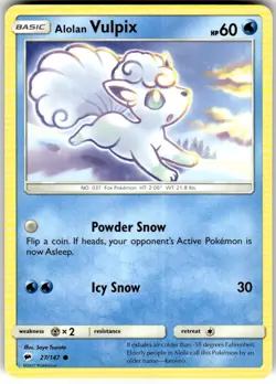Alolan Vulpix 27/147 Common Burning Shadows Pokemon Moderately Played - Image 1